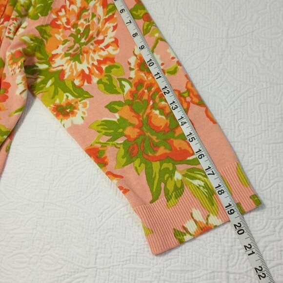 Isaac Mizrahi Live Floral Cardigan Sweater Button Sz 1X 100% Cotton Lightweight - Picture 7 of 10